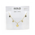 Collana donna girocollo con stelle in oro giallo 9 carati