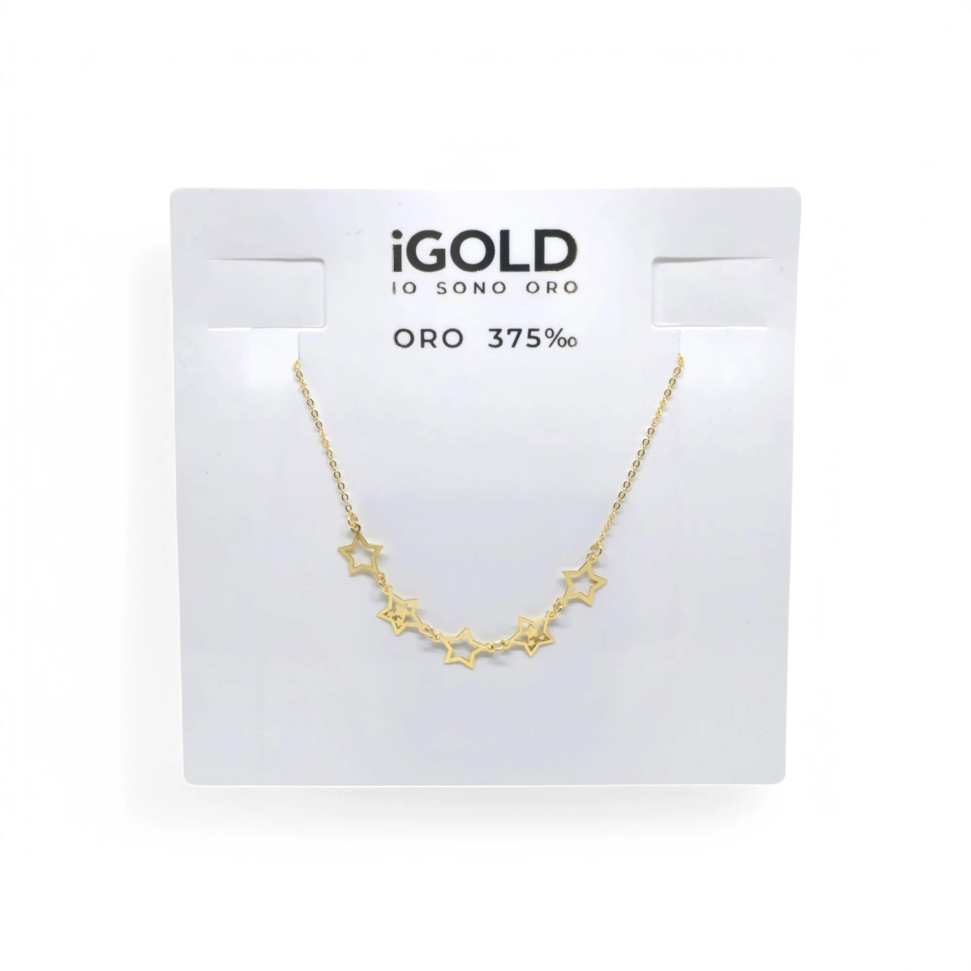 Collana donna girocollo con stelle in oro giallo 9kt