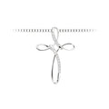 Collana donna girocollo croce in oro bianco e diamanti LPF10126.005