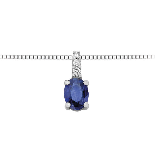 Collana donna girocollo in oro e diamanti con zaffiro blu collezione luce 159 linea iride contorno – DonnaOro DHPZ9735.005
