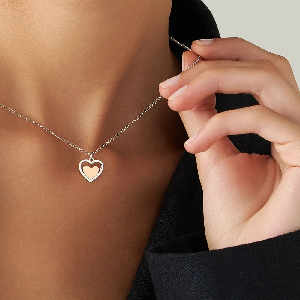 Collana donna in argento Stroili con pendente cuore rosa