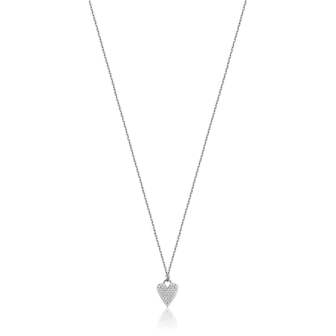 Collana donna in argento con cuore zirconato gioielli Melitea mc290