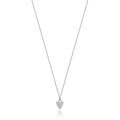 Collana donna in argento con cuore zirconato gioielli Melitea mc290