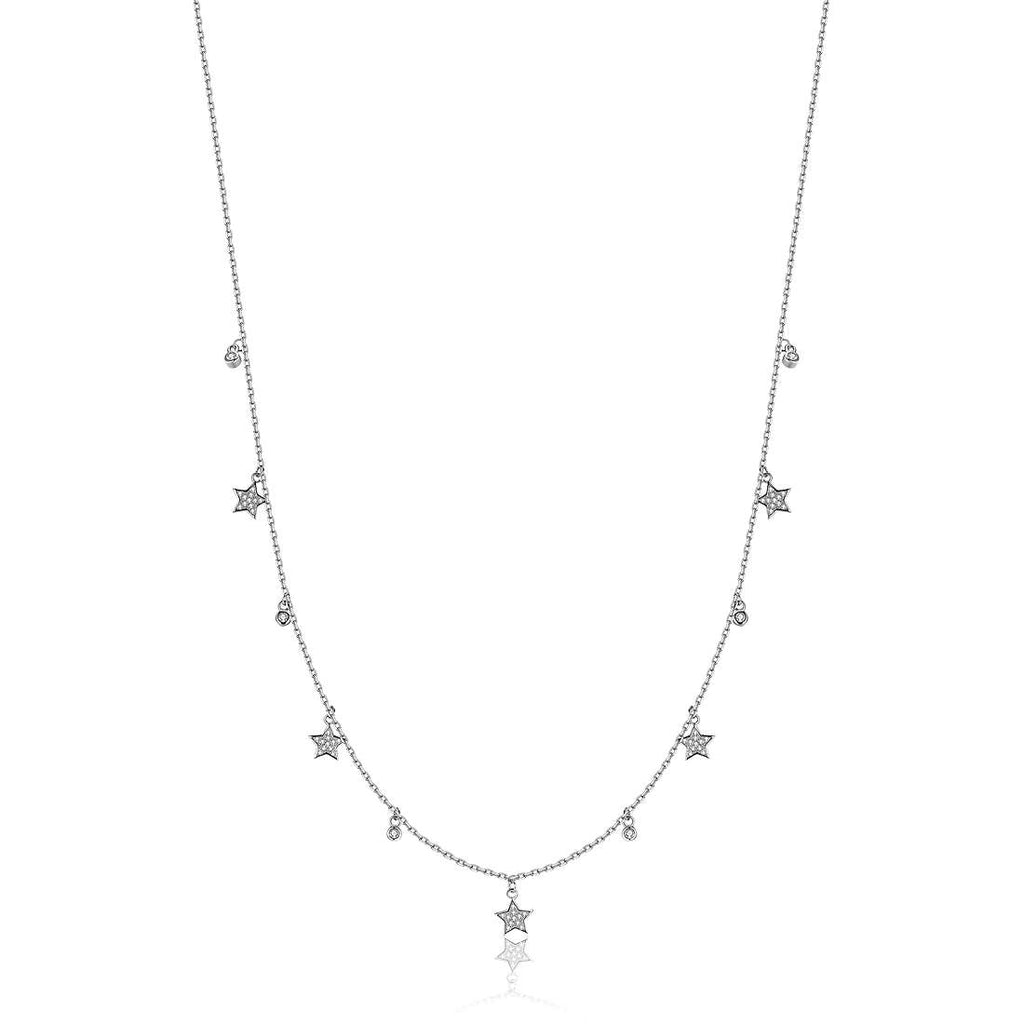 Damenhalskette aus Sterlingsilber mit kleinen Sternen Melitea Schmuck mc292