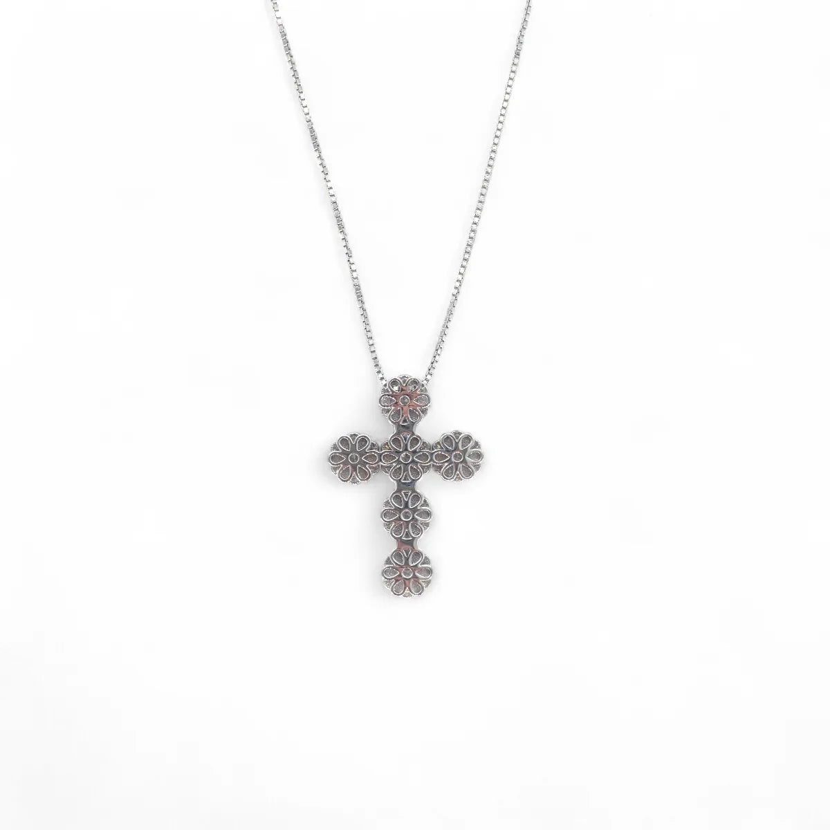Collana donna in oro 18kt con croce di diamanti