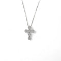 Collana donna in oro 18kt con croce di diamanti bianchi