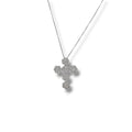 Collana donna in oro 18kt con croce diamanti a fiore