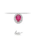 Damenhalskette aus 18 Karat Gold mit Rubin und Diamanten Donnaoro lpr12078.005
