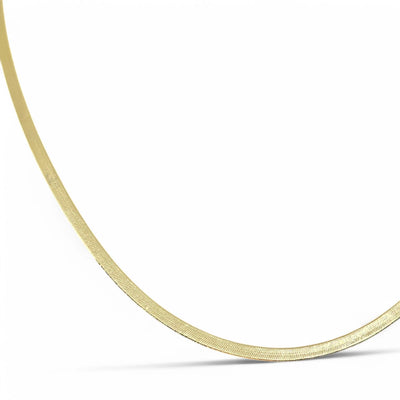 Damenhalskette aus 18 Karat Gold, Schlangenmodell, elegant und glänzend, 45 cm