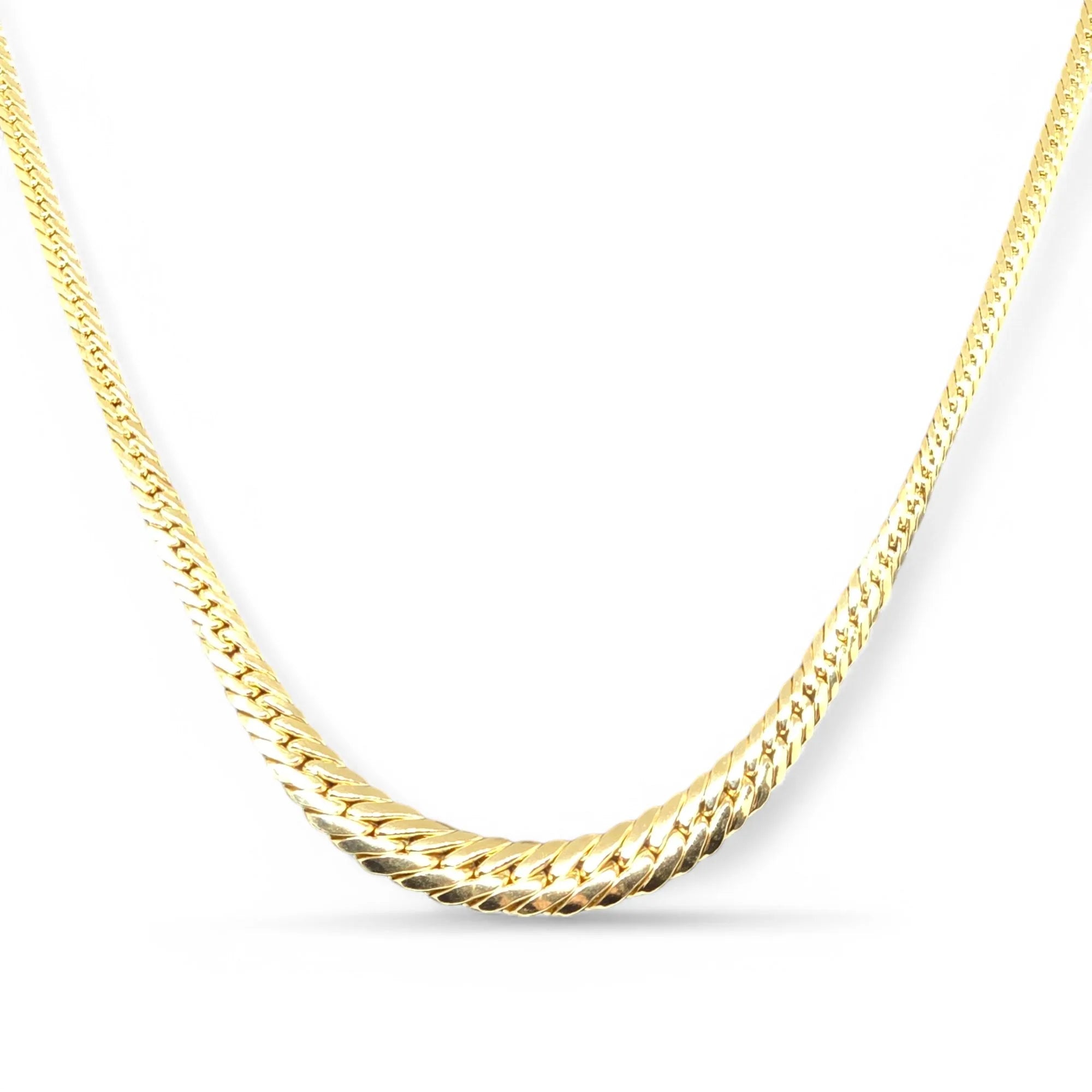 Collana donna in oro 18kt modello Snake elegante e luminosa doppia