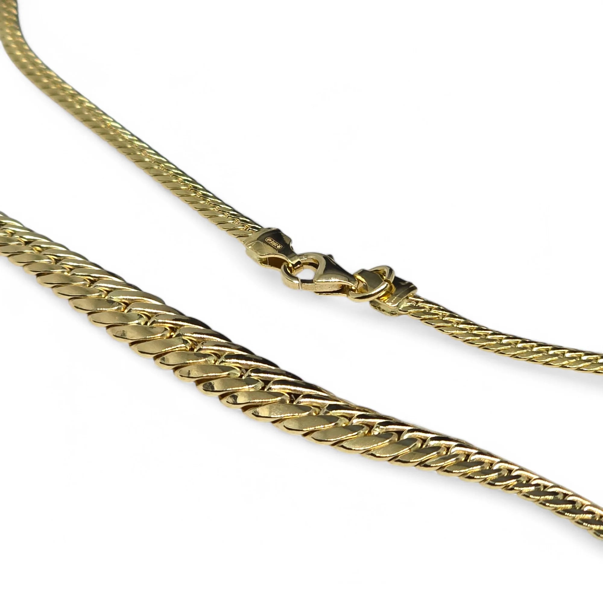 Collana donna in oro 18kt modello Snake elegante e luminosa doppia