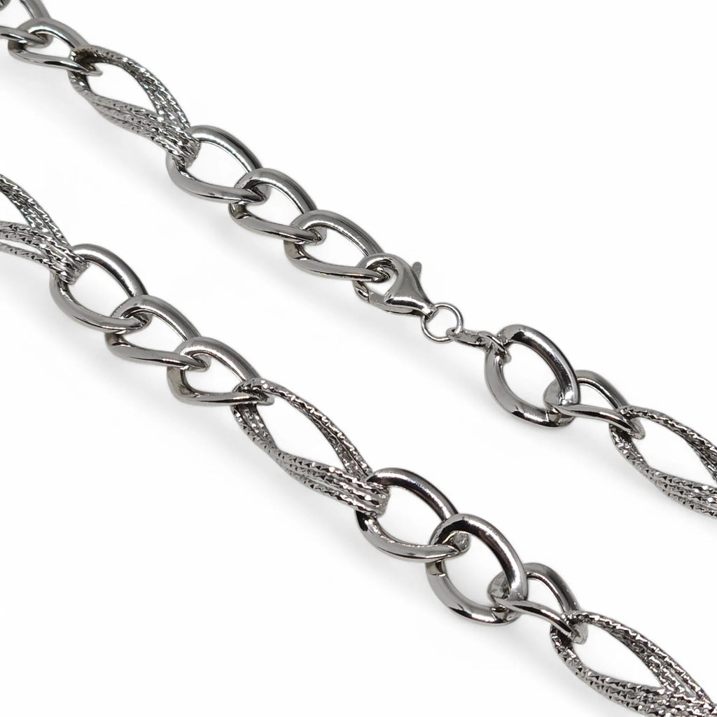 Collana donna in oro BIANCO 18kt modello a catena elegante e luminosa