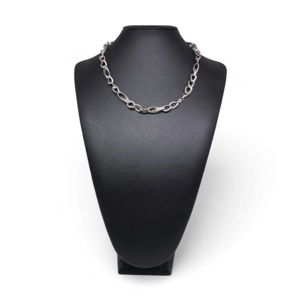 Collana donna in oro BIANCO 18kt modello a catena elegante e luminosa