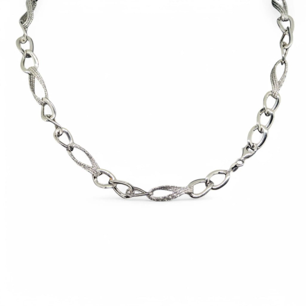 Collana donna in oro BIANCO 18kt modello a catena elegante e luminosa