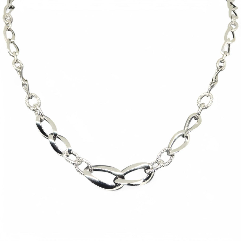 Collana donna in oro Bianco 18kt modello a catena elegante e leggera
