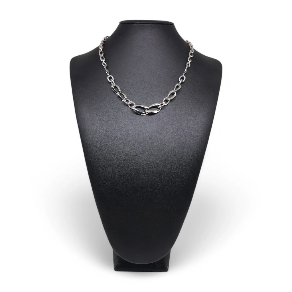Collana donna in oro Bianco 18kt modello a catena elegante e leggera