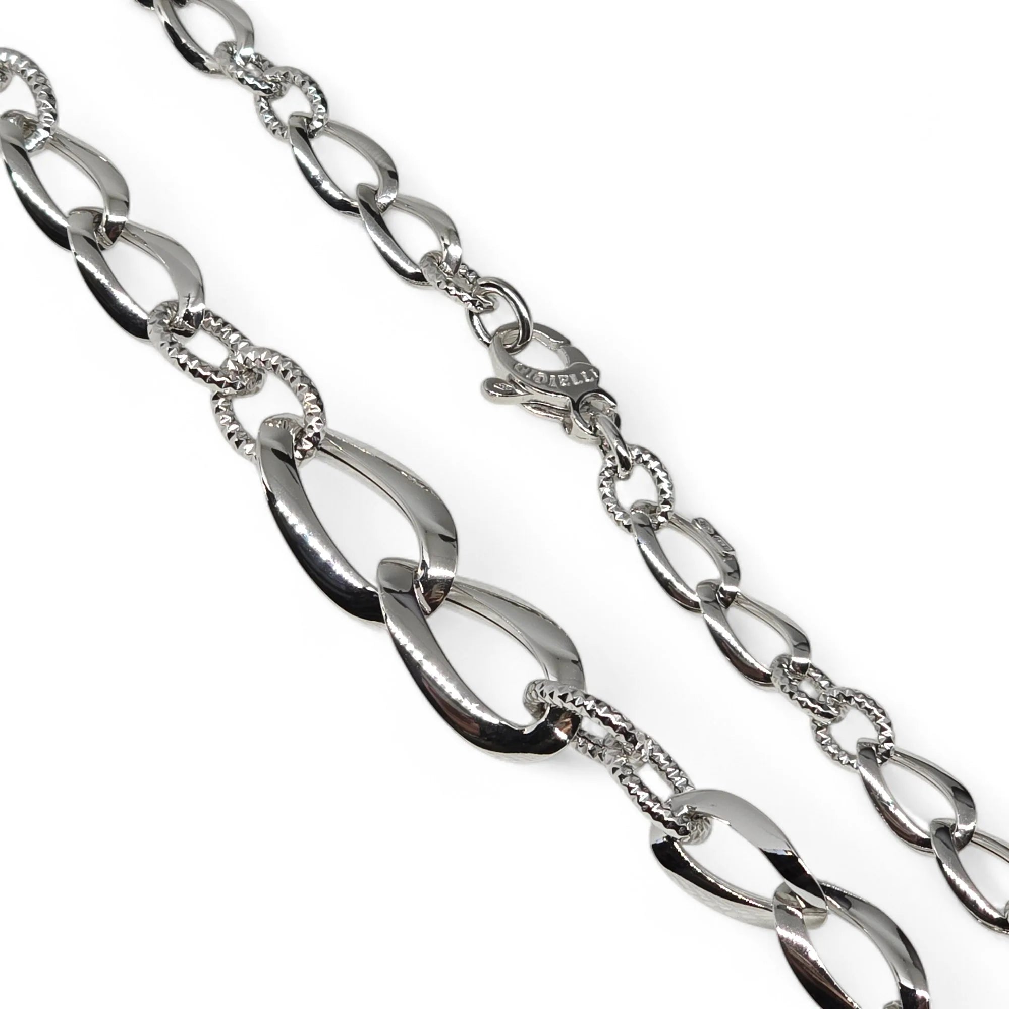 Collana donna in oro Bianco 18kt modello a catena elegante e leggera