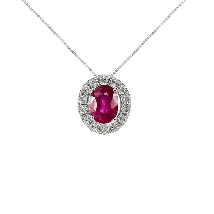 Collana donna in oro bianco 18kt con rubino Donnaoro lpr12081.006