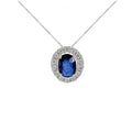 Damen-Halskette aus 18 Karat Weißgold mit Saphir und Diamanten Donnaoro lpz12081.006