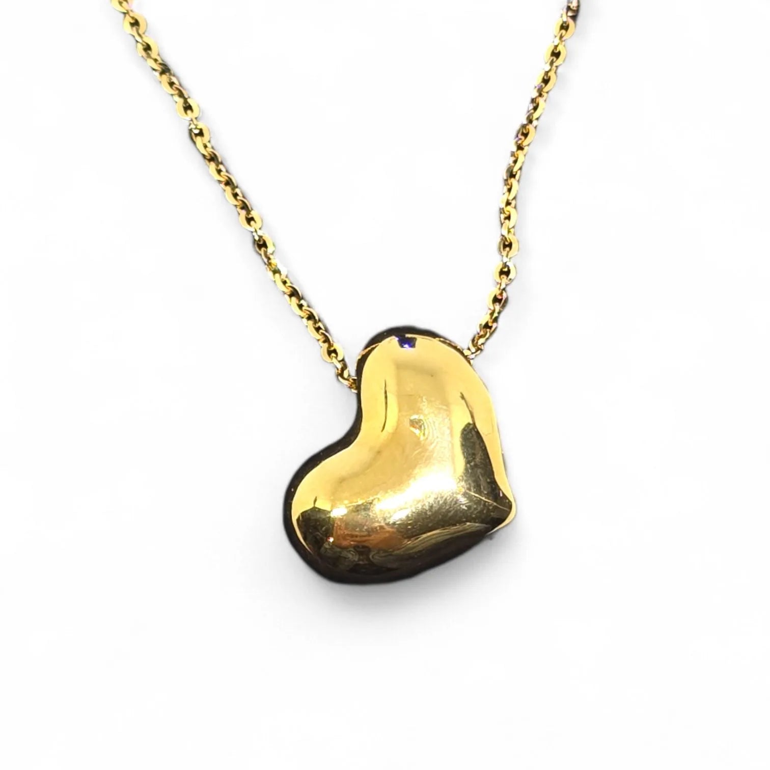 Damenhalskette aus 18 Karat Gelbgold mit Herzanhänger aus Gold