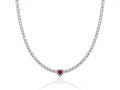 Collana donna kiara in acciaio con cuore rosso kcld3964b