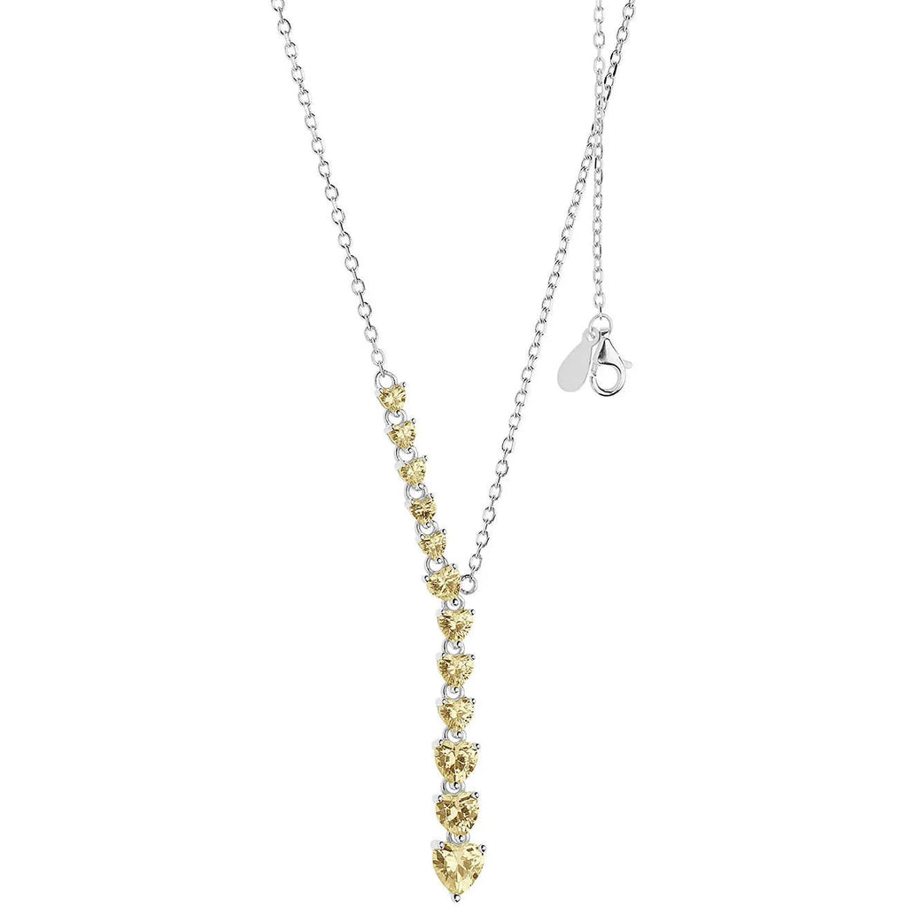 Damen-Halskette lang Comete Schmuck mit Kristallen gla 245