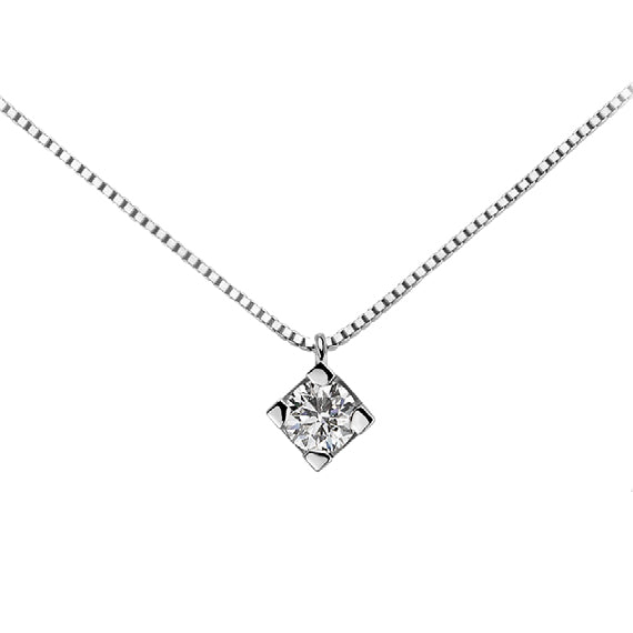 Collana donna marca donnaoro Punto Luce in oro bianco e diamanti Ct. 0,04 Dhpl9135.004