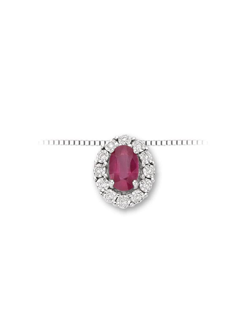 Collana donna marchio DonnaOro con pendente rubino e diamanti 0,80 lpr10094.006
