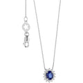 Halskette Damen Weißgold mit Diamanten und Saphir Comete Schmuck Contessa glb 1567
