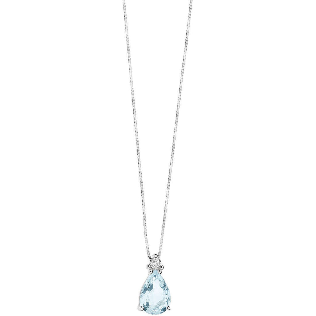 Collana donna oro bianco e diamante gioielli Comete Fantasia Di Acquamarina glq 279