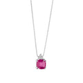 Damenhalskette Weißgold Rubin mit Diamanten Gioielli Comete Storia di Luce GLB 1513