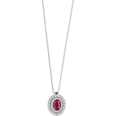 Collana donna oro bianco rubino e diamanti donna gioielli Comete Orione glb 1473