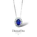 Collana donna oro con zaffiro Ct 0.50 e diamanti lpz10094.006