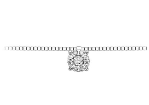Collana donna pendente in oro bianco e diamanti Donnaoro luce dhpf9349.007