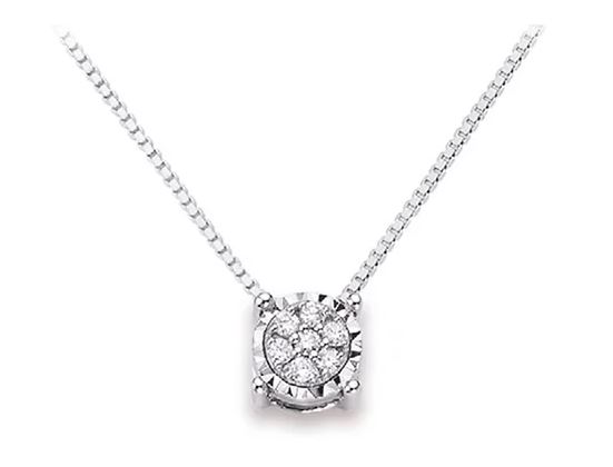 Collana donna pendente in oro bianco e diamanti Donnaoro luce dhpf8501.005