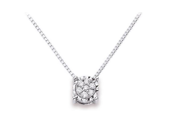 Collana donna pendente in oro bianco e diamanti Donnaoro luce dhpf8501.003