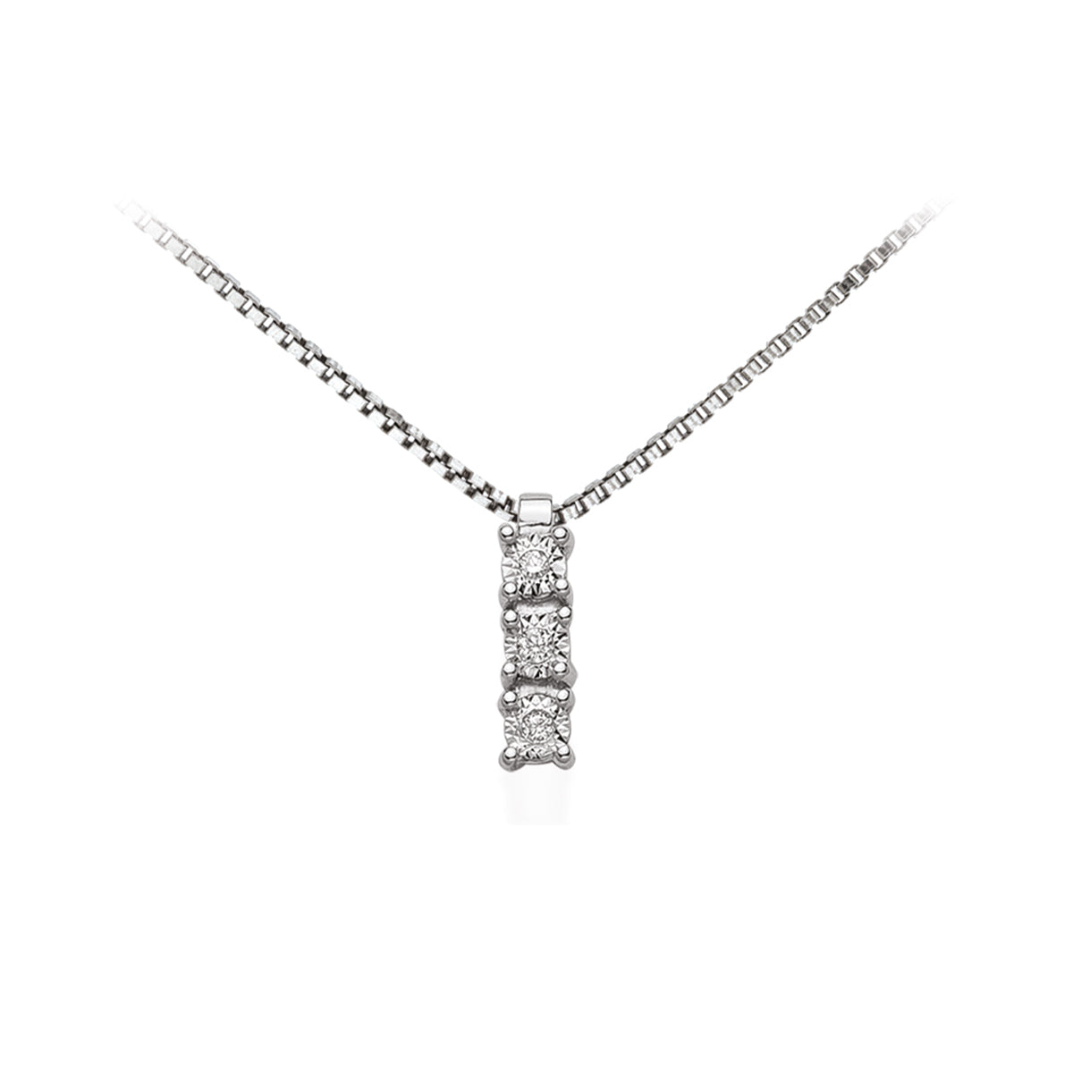 Collana donna pendente trilogy in oro bianco e diamanti Donnaoro luce dhpt7893.005