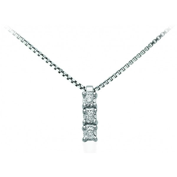 Collana donna pendente trilogy in oro bianco e diamanti Donnaoro luce dhpt7893.003