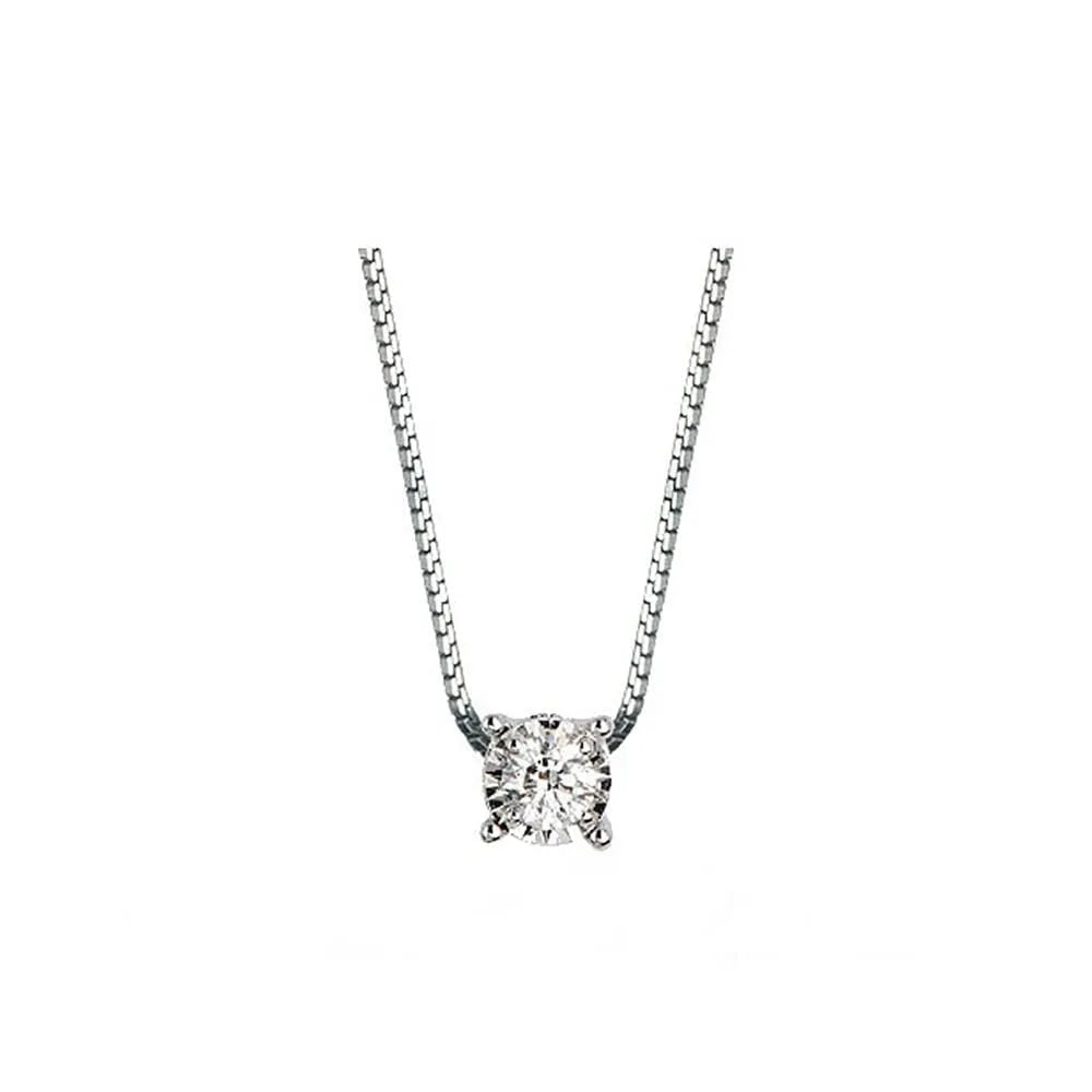 Collana donna punto luce Donnaoro in oro bianco e diamante dkpl8787.s015