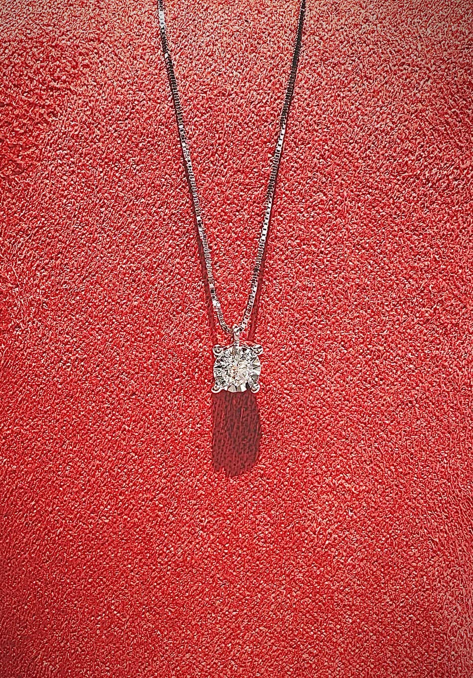 Collana donna punto luce Donnaoro in oro bianco e diamante DKPL8787.S005