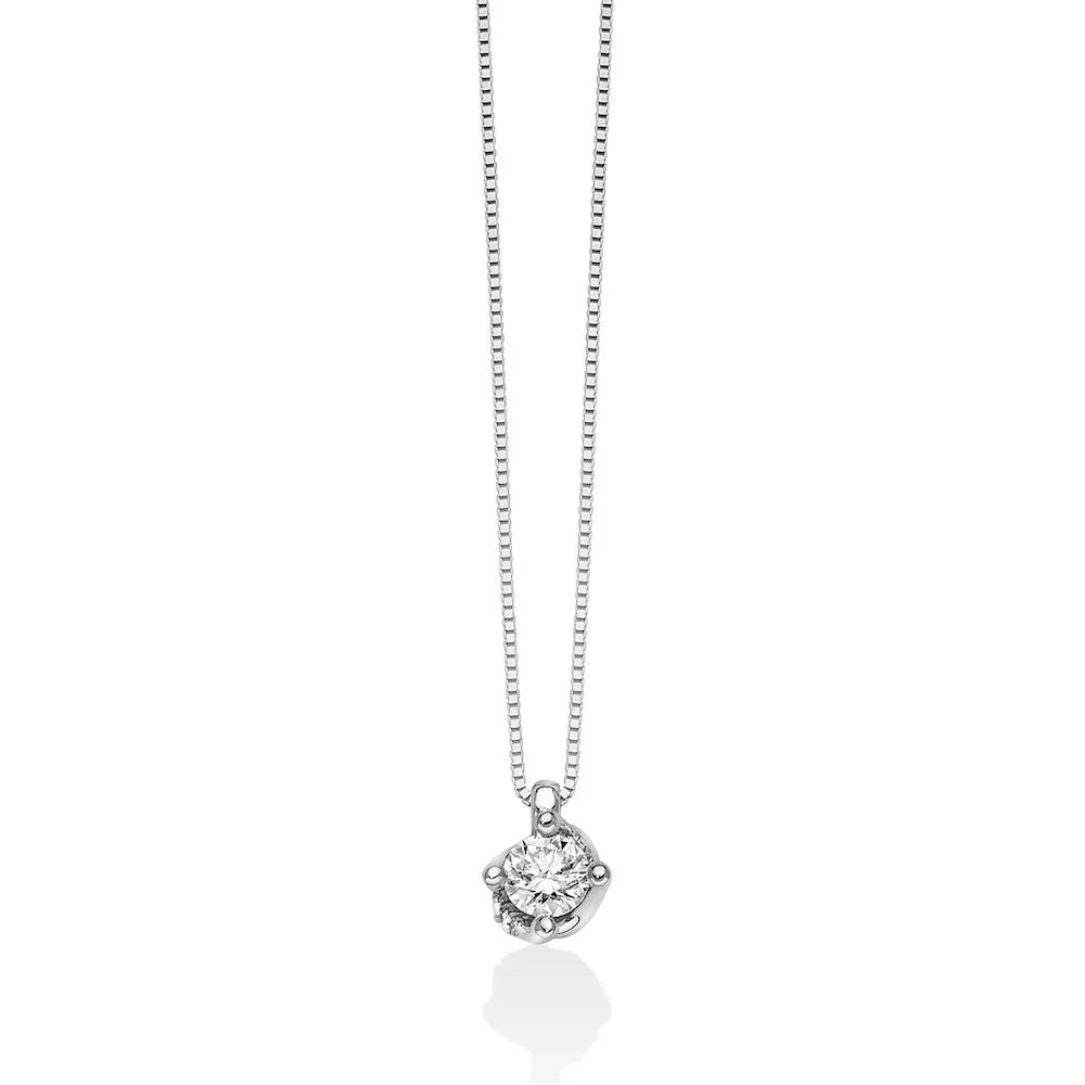 Yukiko Damen-Halskette mit Lichtpunkt aus Gold und Diamanten cld4117y-018g7