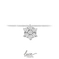 Damen-Halskette mit Blumen-Solitär aus Weißgold und Diamanten LPF10518.005
