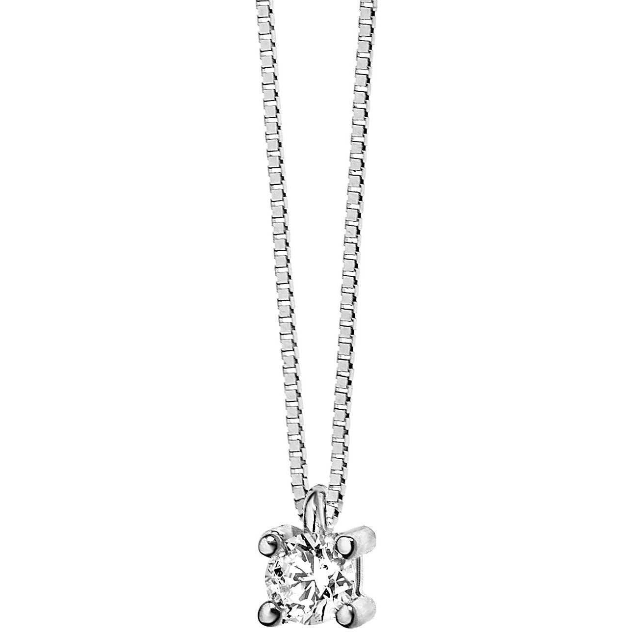 Collana donna punto luce in oro bianco e diamante Comete Oro 18kt glb 1409