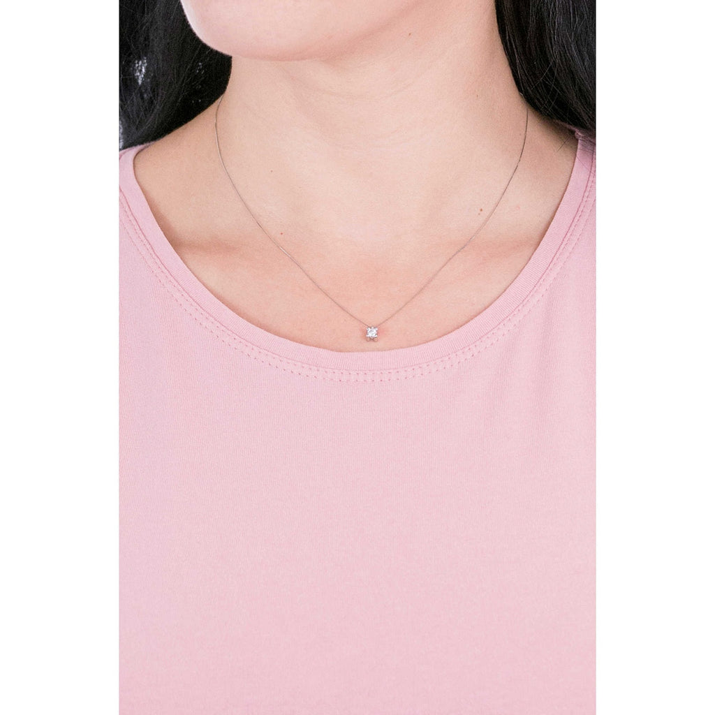 Collana donna punto luce in oro bianco e diamante Comete Oro 18kt glb 1409
