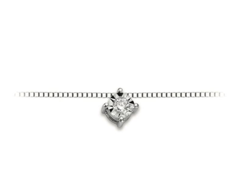 Collana donna punto luce in oro bianco e diamanti Donnaoro luce dhpl8503.006