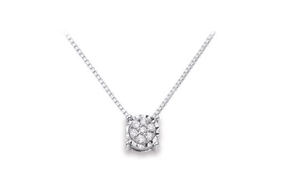 Collana donna punto luce in oro bianco e diamanti donnaoro luce dhpf8501.004