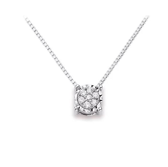 Collana donna punto luce in oro bianco e diamanti donnaoro luce dhpf8501.004