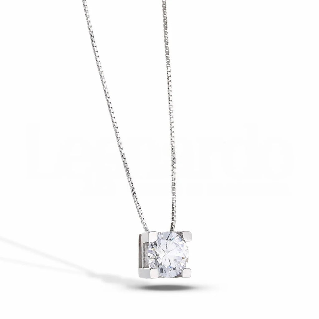 Damen-Lichtpunkt-Halskette aus Gold und weißem Zirkonia Elegant für Verlobung