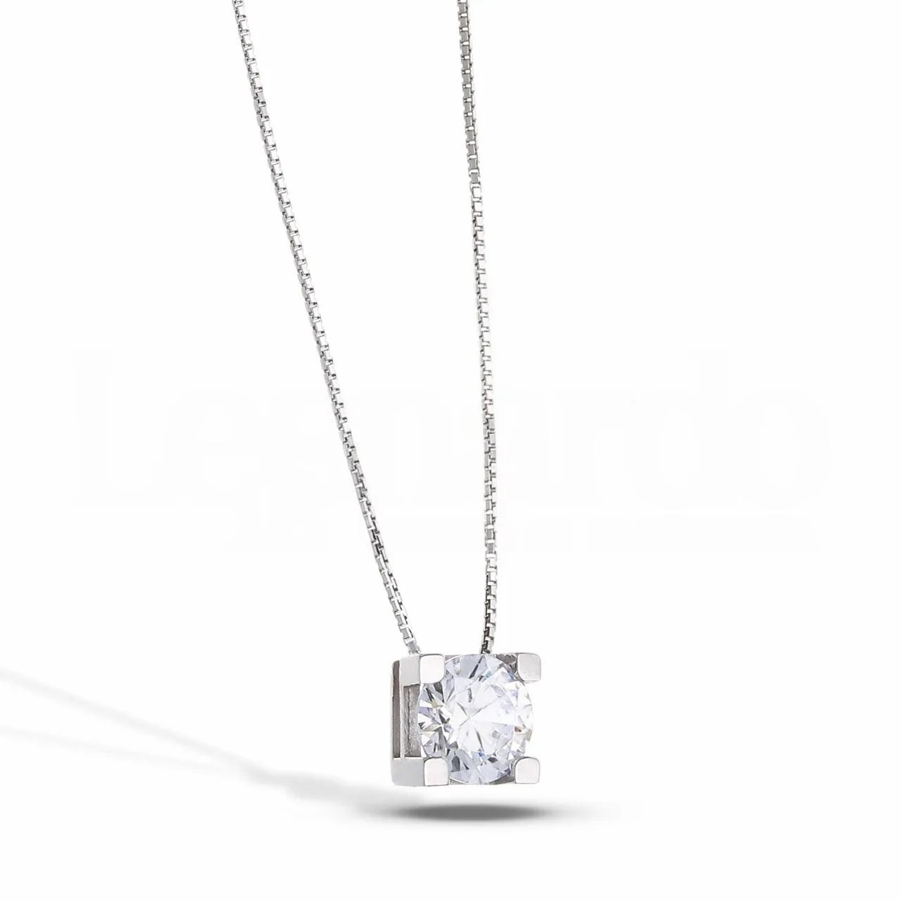 Damen-Lichtpunkt-Halskette aus Gold und weißem Zirkonia Elegant für Verlobung