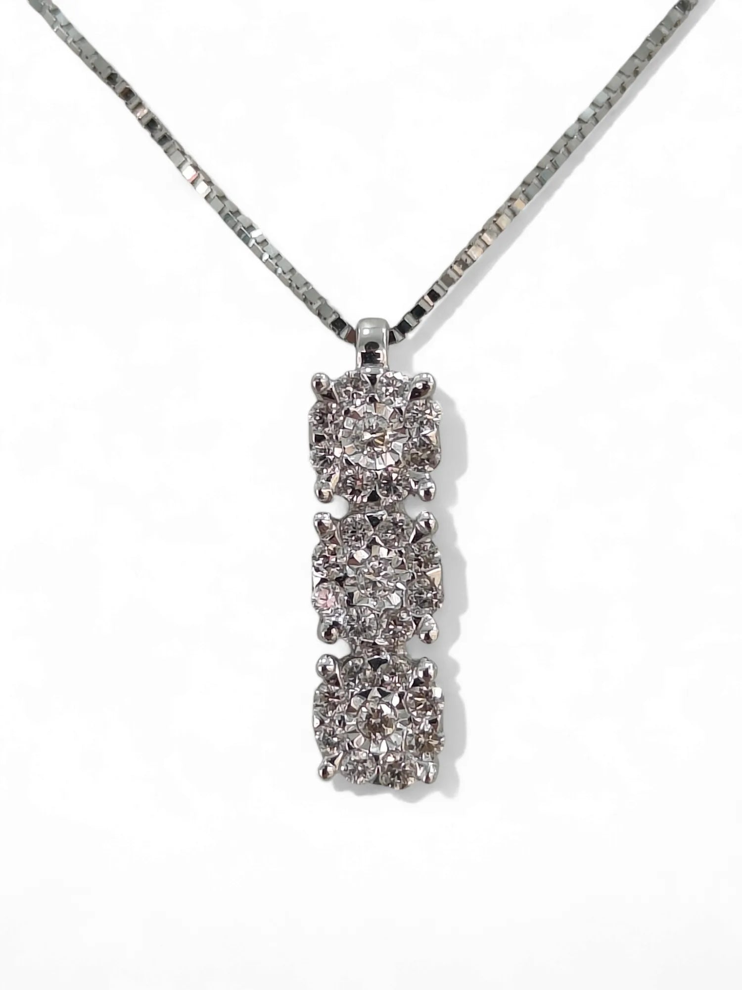 Collana donna trilogy in oro bianco e diamanti Donnaoro Lpf12087